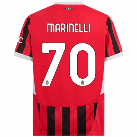 Kandiny Gyermek Gloria Marinelli #70 Piros Fekete Hazai Jersey 2024/25 Mez Póló Ing