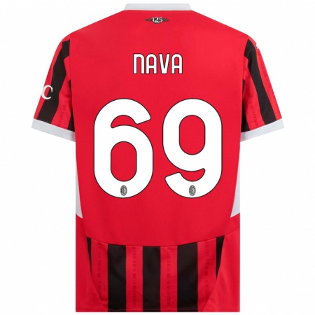 Kandiny Gyermek Lapo Nava #69 Piros Fekete Hazai Jersey 2024/25 Mez Póló Ing