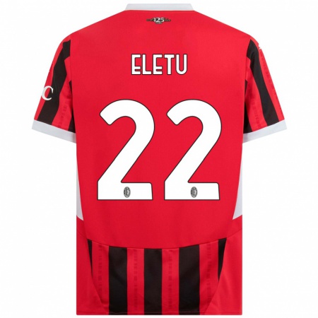 Kandiny Gyermek Victor Eletu #22 Piros Fekete Hazai Jersey 2024/25 Mez Póló Ing