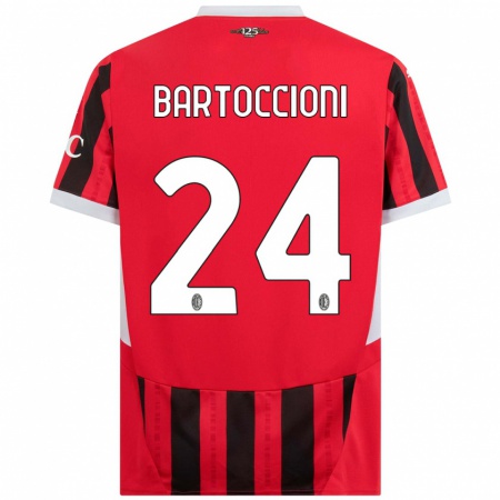 Kandiny Gyermek Andrea Bartoccioni #24 Piros Fekete Hazai Jersey 2024/25 Mez Póló Ing