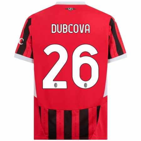 Kandiny Gyermek Michaela Dubcova #26 Piros Fekete Hazai Jersey 2024/25 Mez Póló Ing