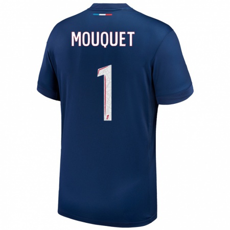 Kandiny Gyermek Louis Mouquet #1 Sötétkék Fehér Hazai Jersey 2024/25 Mez Póló Ing