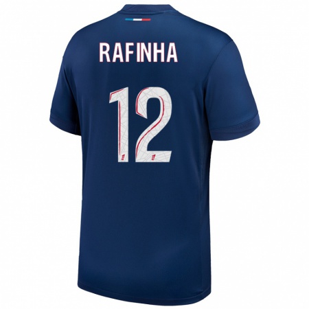 Kandiny Gyermek Rafinha #12 Sötétkék Fehér Hazai Jersey 2024/25 Mez Póló Ing