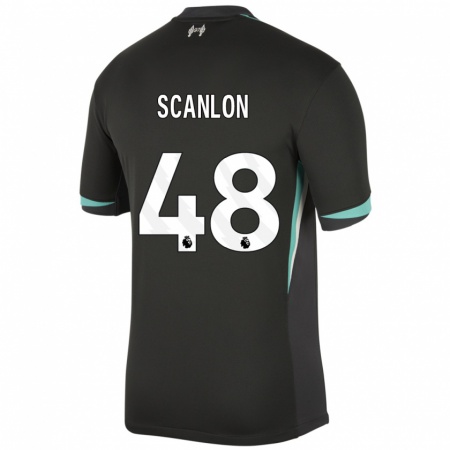 Kandiny Gyermek Calum Scanlon #48 Fekete Antracit Fehér Idegenbeli Jersey 2024/25 Mez Póló Ing