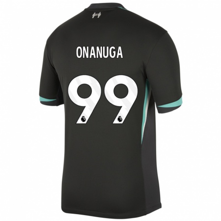 Kandiny Gyermek Fola Onanuga #99 Fekete Antracit Fehér Idegenbeli Jersey 2024/25 Mez Póló Ing