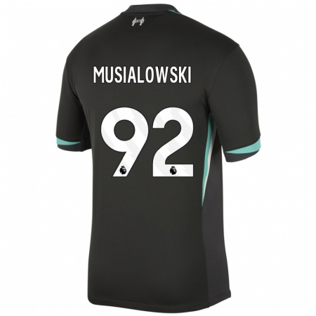 Kandiny Gyermek Mateusz Musialowski #92 Fekete Antracit Fehér Idegenbeli Jersey 2024/25 Mez Póló Ing