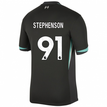 Kandiny Gyermek Luca Stephenson #91 Fekete Antracit Fehér Idegenbeli Jersey 2024/25 Mez Póló Ing