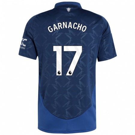 Kandiny Gyermek Alejandro Garnacho #17 Indigó Idegenbeli Jersey 2024/25 Mez Póló Ing