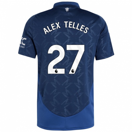 Kandiny Gyermek Alex Nicolao Telles #27 Indigó Idegenbeli Jersey 2024/25 Mez Póló Ing