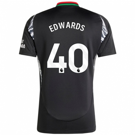 Kandiny Gyermek Khayon Edwards #40 Fekete Idegenbeli Jersey 2024/25 Mez Póló Ing