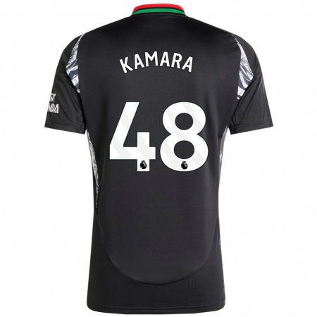 Kandiny Gyermek Osman Kamara #48 Fekete Idegenbeli Jersey 2024/25 Mez Póló Ing