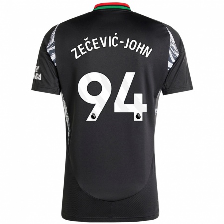 Kandiny Gyermek Louis Zečević-John #94 Fekete Idegenbeli Jersey 2024/25 Mez Póló Ing