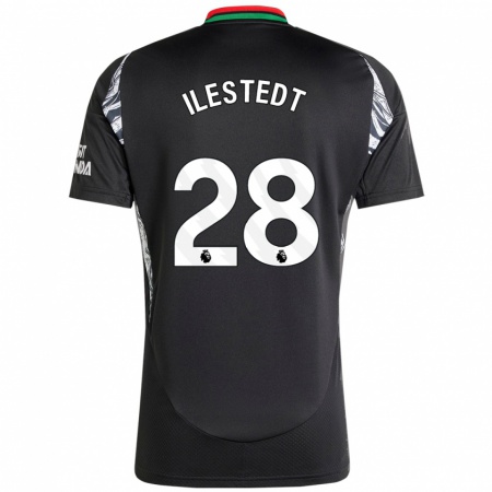 Kandiny Gyermek Amanda Ilestedt #28 Fekete Idegenbeli Jersey 2024/25 Mez Póló Ing