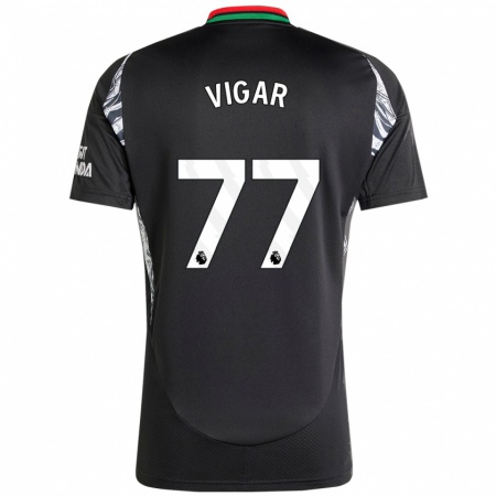 Kandiny Gyermek Billy Vigar #77 Fekete Idegenbeli Jersey 2024/25 Mez Póló Ing