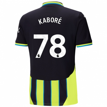 Kandiny Gyermek Issa Kaboré #78 Kék Sárga Idegenbeli Jersey 2024/25 Mez Póló Ing