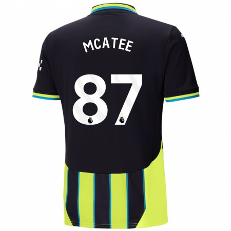 Kandiny Gyermek James Mcatee #87 Kék Sárga Idegenbeli Jersey 2024/25 Mez Póló Ing