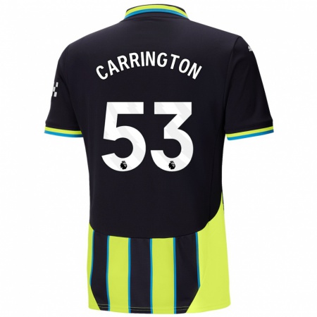 Kandiny Gyermek Ezra Carrington #53 Kék Sárga Idegenbeli Jersey 2024/25 Mez Póló Ing