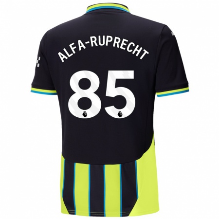 Kandiny Gyermek Farid Alfa-Ruprecht #85 Kék Sárga Idegenbeli Jersey 2024/25 Mez Póló Ing