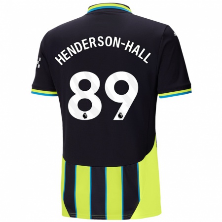 Kandiny Gyermek Matty Henderson-Hall #89 Kék Sárga Idegenbeli Jersey 2024/25 Mez Póló Ing