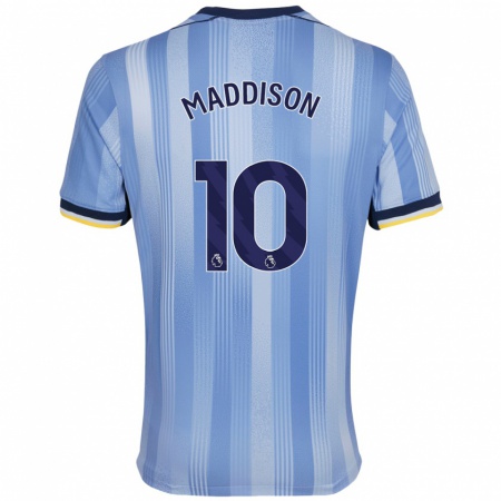 Kandiny Gyermek James Maddison #10 Világoskék Idegenbeli Jersey 2024/25 Mez Póló Ing