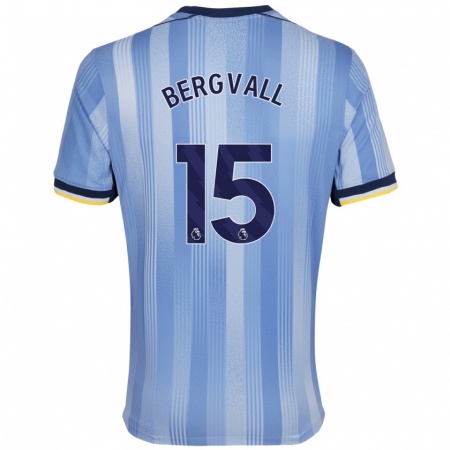 Kandiny Gyermek Lucas Bergvall #15 Világoskék Idegenbeli Jersey 2024/25 Mez Póló Ing