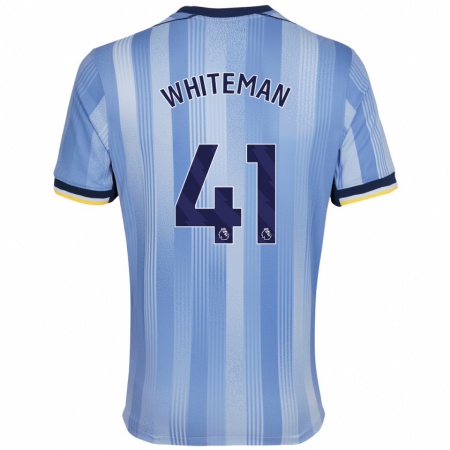 Kandiny Gyermek Alfie Whiteman #41 Világoskék Idegenbeli Jersey 2024/25 Mez Póló Ing