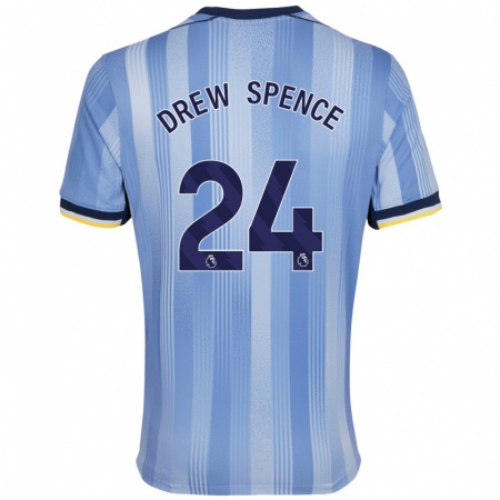 Kandiny Gyermek Drew Spence #24 Világoskék Idegenbeli Jersey 2024/25 Mez Póló Ing