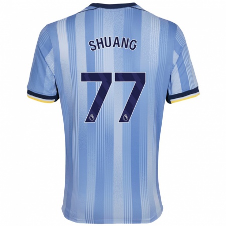 Kandiny Gyermek Wang Shuang #77 Világoskék Idegenbeli Jersey 2024/25 Mez Póló Ing