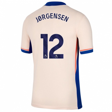 Kandiny Gyermek Filip Jørgensen #12 Világos Bézs Idegenbeli Jersey 2024/25 Mez Póló Ing