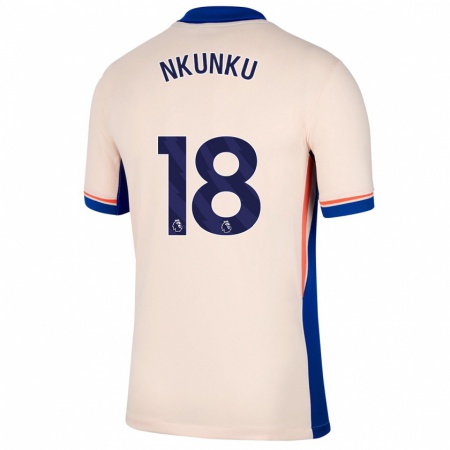 Kandiny Gyermek Christopher Nkunku #18 Világos Bézs Idegenbeli Jersey 2024/25 Mez Póló Ing