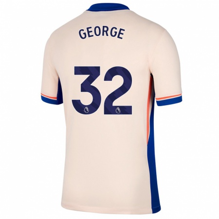 Kandiny Gyermek Tyrique George #32 Világos Bézs Idegenbeli Jersey 2024/25 Mez Póló Ing