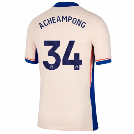 Kandiny Gyermek Josh Acheampong #34 Világos Bézs Idegenbeli Jersey 2024/25 Mez Póló Ing