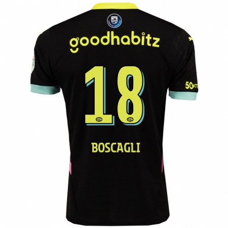 Kandiny Gyermek Olivier Boscagli #18 Fekete Sárga Idegenbeli Jersey 2024/25 Mez Póló Ing