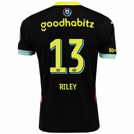 Kandiny Gyermek Indiah-Paige Riley #13 Fekete Sárga Idegenbeli Jersey 2024/25 Mez Póló Ing