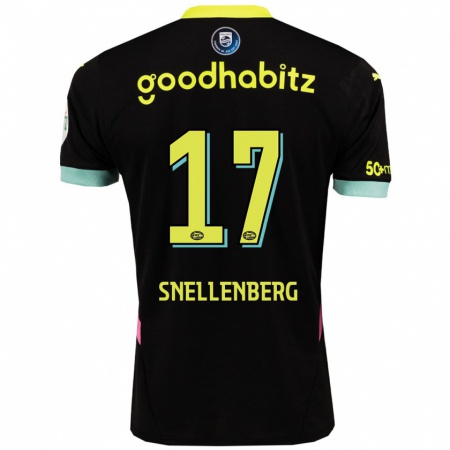 Kandiny Gyermek Maxime Snellenberg #17 Fekete Sárga Idegenbeli Jersey 2024/25 Mez Póló Ing