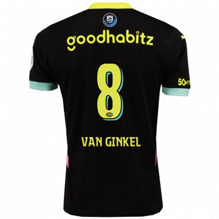 Kandiny Gyermek Marco Van Ginkel #8 Fekete Sárga Idegenbeli Jersey 2024/25 Mez Póló Ing