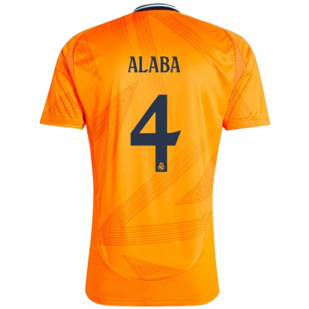 Kandiny Gyermek David Alaba #4 Narancs Idegenbeli Jersey 2024/25 Mez Póló Ing