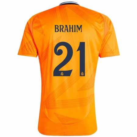 Kandiny Gyermek Brahim Díaz #21 Narancs Idegenbeli Jersey 2024/25 Mez Póló Ing