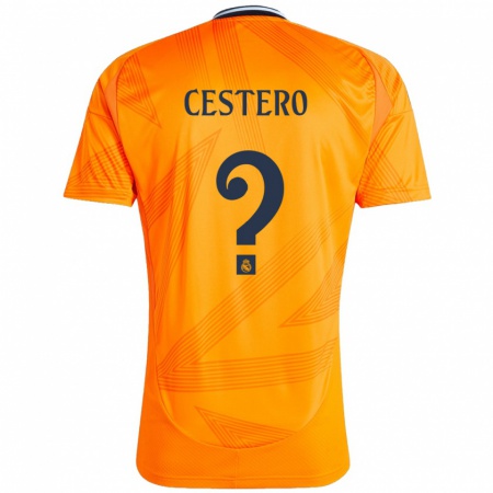 Kandiny Gyermek Jorge Cestero #0 Narancs Idegenbeli Jersey 2024/25 Mez Póló Ing