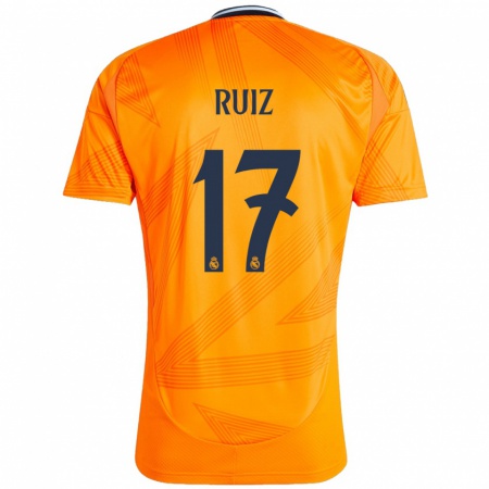 Kandiny Gyermek David Ruiz #17 Narancs Idegenbeli Jersey 2024/25 Mez Póló Ing