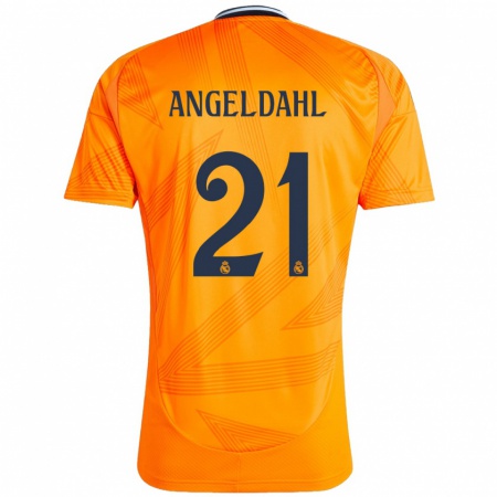 Kandiny Gyermek Filippa Angeldahl #21 Narancs Idegenbeli Jersey 2024/25 Mez Póló Ing