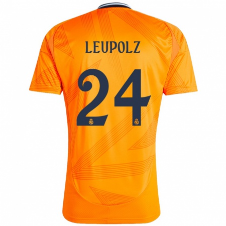 Kandiny Gyermek Melanie Leupolz #24 Narancs Idegenbeli Jersey 2024/25 Mez Póló Ing