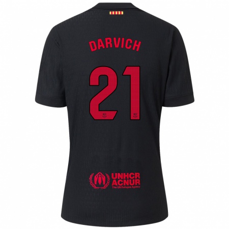 Kandiny Gyermek Noah Darvich #21 Fekete Piros Idegenbeli Jersey 2024/25 Mez Póló Ing