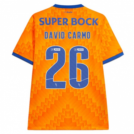 Kandiny Gyermek David Carmo #26 Narancs Idegenbeli Jersey 2024/25 Mez Póló Ing