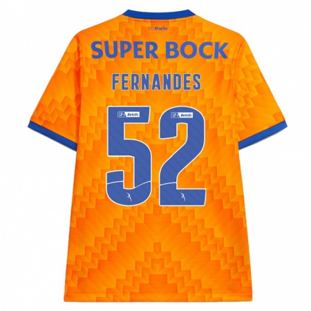 Kandiny Gyermek Martim Fernandes #52 Narancs Idegenbeli Jersey 2024/25 Mez Póló Ing