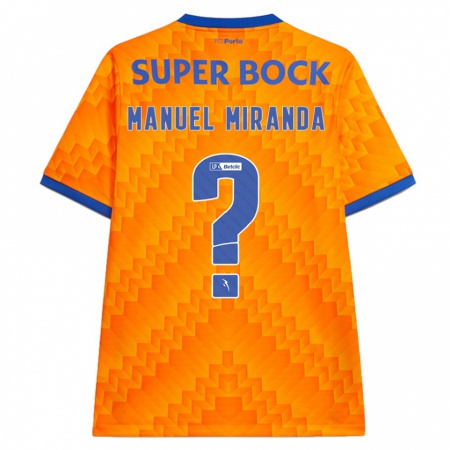 Kandiny Gyermek Manuel Miranda #0 Narancs Idegenbeli Jersey 2024/25 Mez Póló Ing