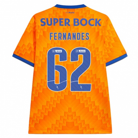 Kandiny Gyermek Rodrigo Fernandes #62 Narancs Idegenbeli Jersey 2024/25 Mez Póló Ing