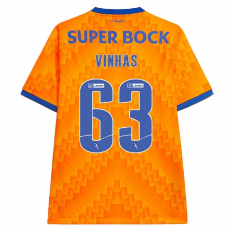 Kandiny Gyermek David Vinhas #63 Narancs Idegenbeli Jersey 2024/25 Mez Póló Ing