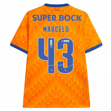 Kandiny Gyermek Joao Marcelo #43 Narancs Idegenbeli Jersey 2024/25 Mez Póló Ing