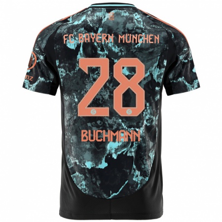 Kandiny Gyermek Tarek Buchmann #28 Fekete Idegenbeli Jersey 2024/25 Mez Póló Ing